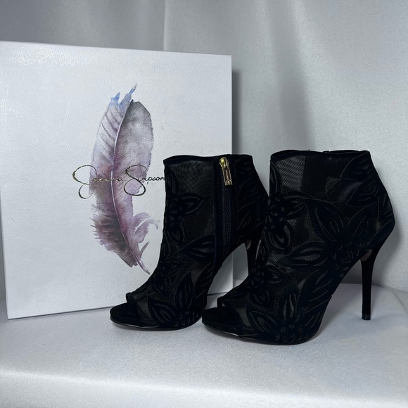 Jessica Simpson Lux Suede Black 6.5M heels - Picture 2 of 2